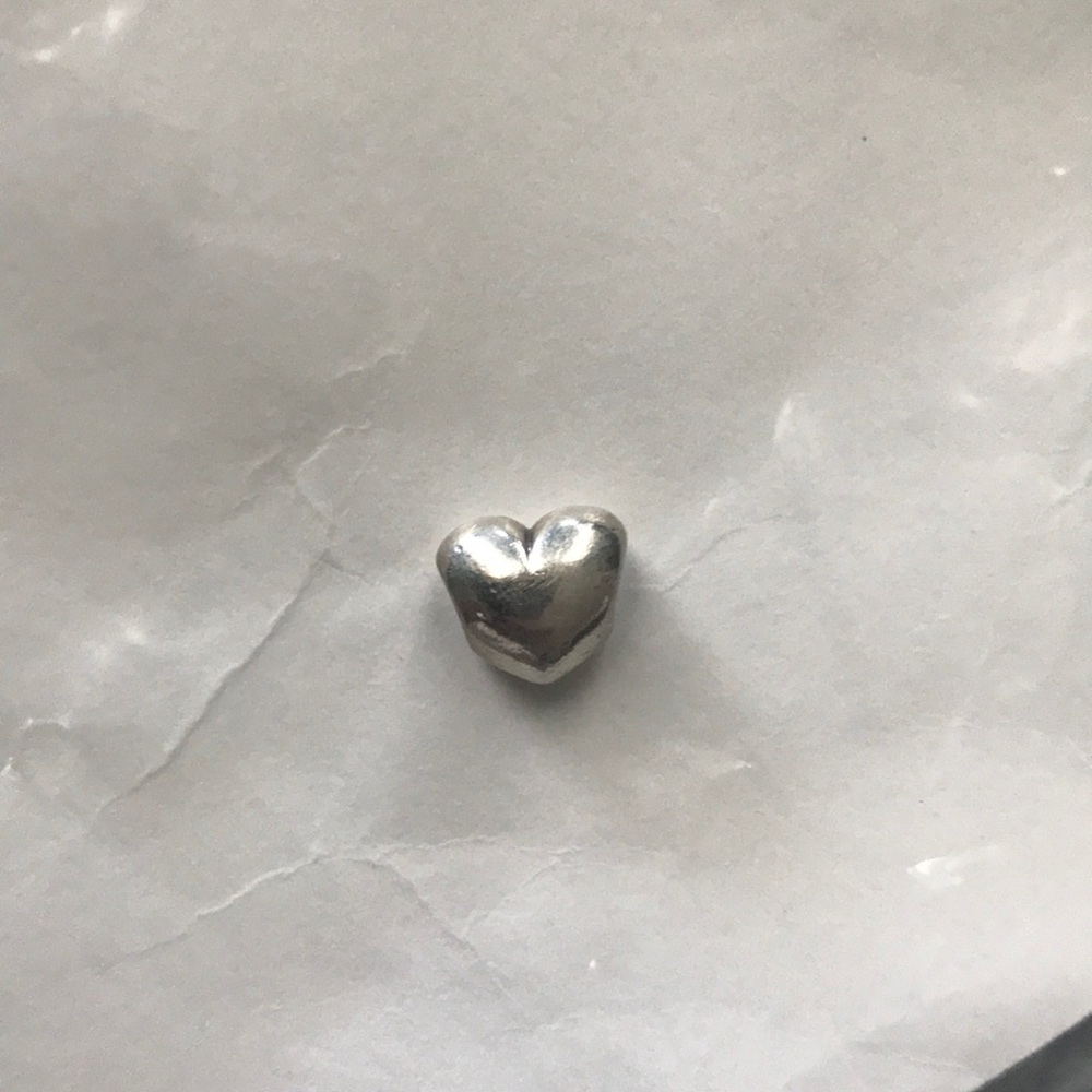 Authentic Solid Heart Pandora Silver Charm - image 4